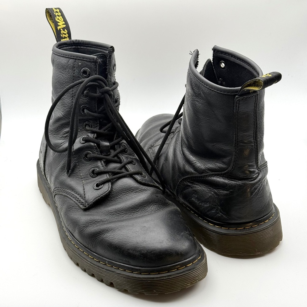 Dr. Martens Awley Leather Lace Up Combat Boots Mens 13 Black